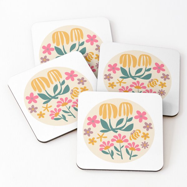 Item preview, Retro flowers and modernistic twist designed and sold by BritishDelights.