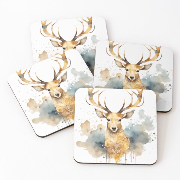 Item preview, watercolor deer designed and sold by Lunaawga.