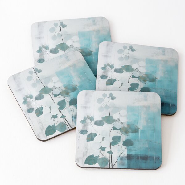 Item preview, Abstract teal japandi style art designed and sold by filigreedigital.