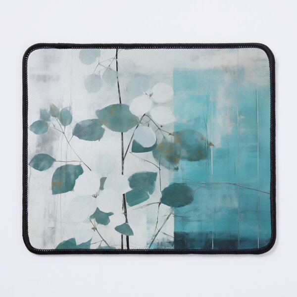 Item preview, Abstract teal japandi style art designed and sold by filigreedigital.