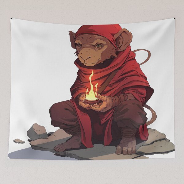 Item preview, Serene Monkey Monk with Mystic Flame designed and sold by dungeonwarriors.