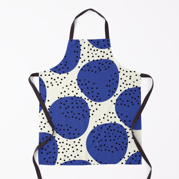 Item preview, Mid Century Retro Aesthetic Blue and Black Polka Dot Abstract Pattern designed and sold by Vintage Eclectic Visuals.