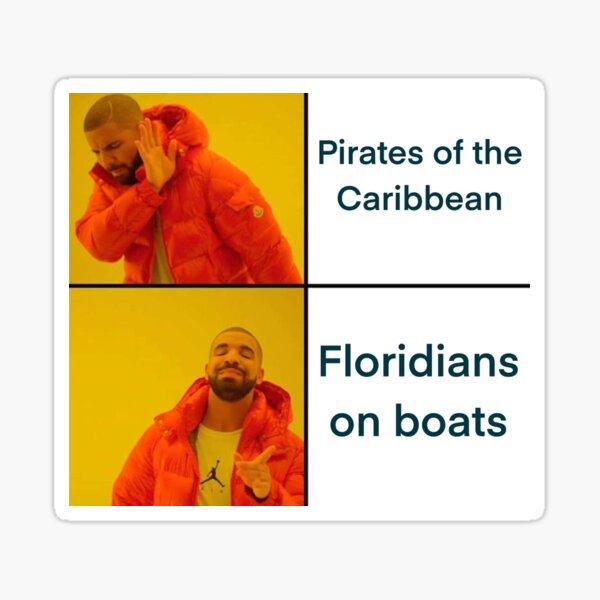 Item preview, Floridians on Boats Meme Sticker designed and sold by DaSofiaP-Art.