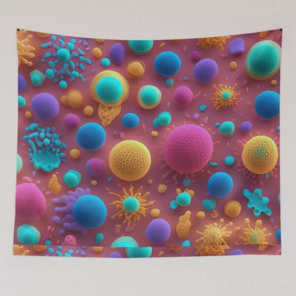 Item preview, Colorful 3D Rendered Illustration of Various Microbes designed and sold by Rostislav Bouda.
