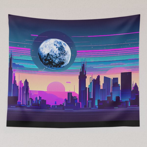 Item preview, Neon Crumpet Moonrise Over City designed and sold by LionBrew.