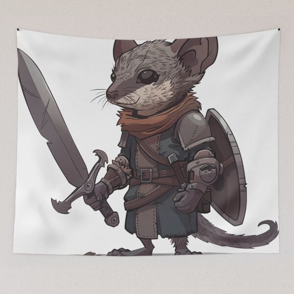 Item preview, Brave Mouse Knight with Sword and Shield designed and sold by dungeonwarriors.