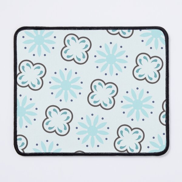 Item preview, Blue Aqua Budding Flowers Spotted Unlimited Ornaments Pattern designed and sold by Alchemy-A-La-G.