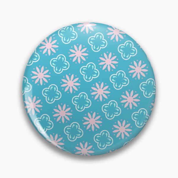 Item preview, Pink & Teal Budding Flowers Spotted Unlimited Ornaments Pattern designed and sold by Alchemy-A-La-G.