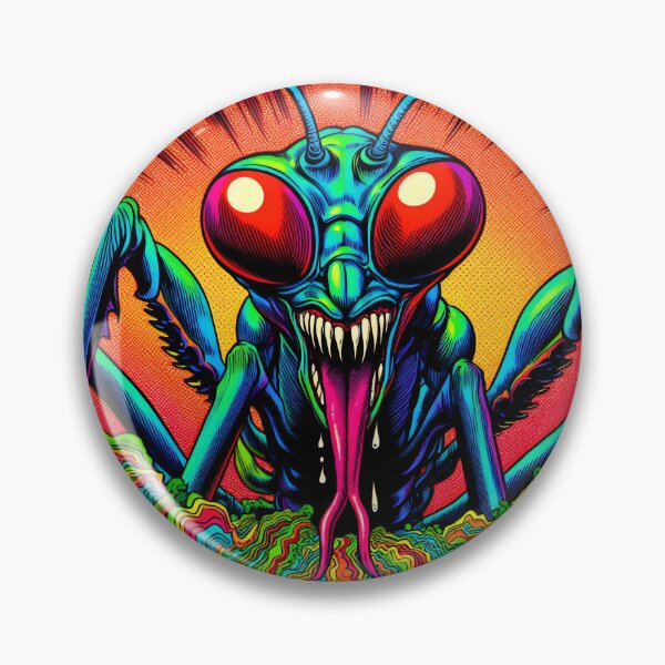 Item preview, Giant Psychedelic Praying Mantis Monster Tripping Out designed and sold by AIPixelMaster.