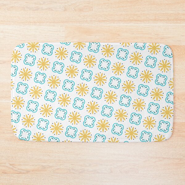 Item preview, Blue Yellow Budding Flowers Spotted Unlimited Ornaments Pattern designed and sold by Alchemy-A-La-G.
