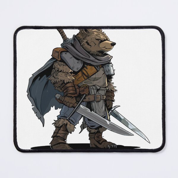 Item preview, Stoic Bear Warrior Wielding a Longsword designed and sold by dungeonwarriors.