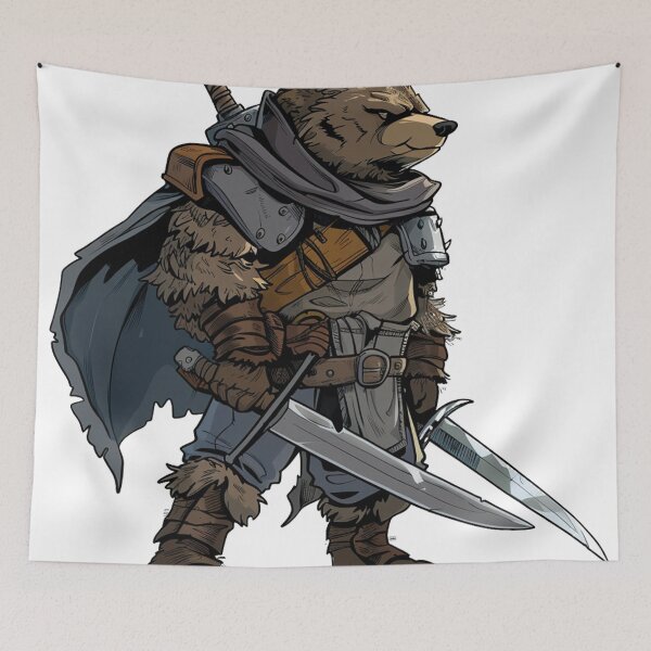 Item preview, Stoic Bear Warrior Wielding a Longsword designed and sold by dungeonwarriors.
