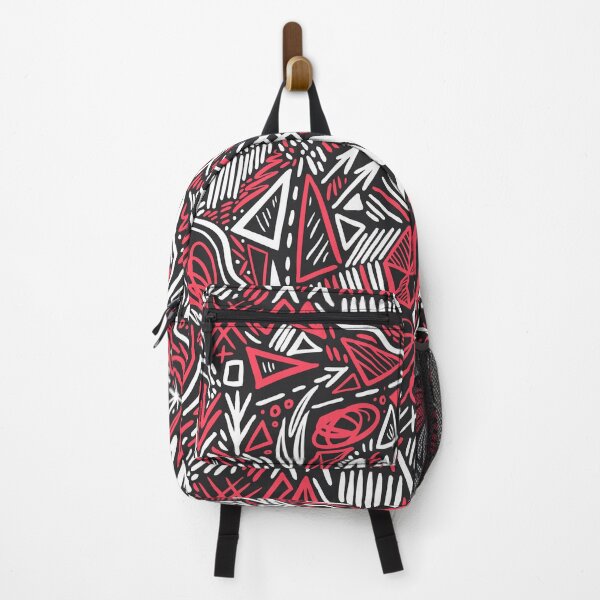 Item preview, Red and white drawn doodle pattern designed and sold by Miauau Studio.