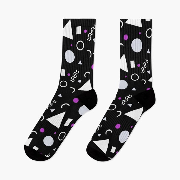 Item preview, Purple & White Geometric Shapes Black Unlimited Ornaments Pattern designed and sold by Alchemy-A-La-G.