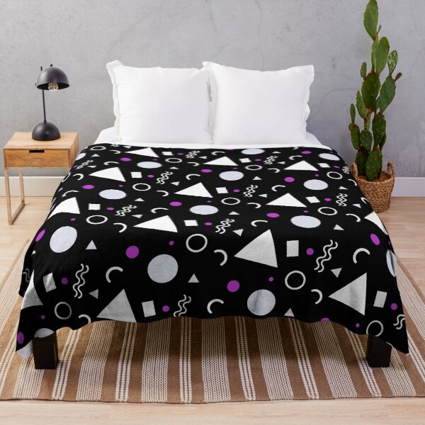 Item preview, Purple & White Geometric Shapes Black Unlimited Ornaments Pattern designed and sold by Alchemy-A-La-G.