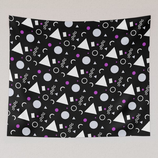 Item preview, Purple & White Geometric Shapes Black Unlimited Ornaments Pattern designed and sold by Alchemy-A-La-G.