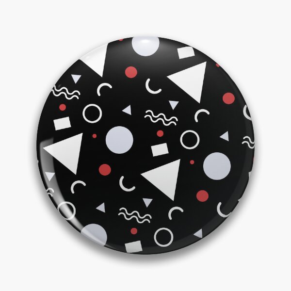 Item preview, Red & White Geometric Shapes Black Unlimited Ornaments Pattern designed and sold by Alchemy-A-La-G.