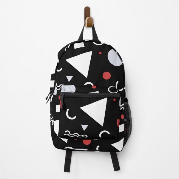 Item preview, Red & White Geometric Shapes Black Unlimited Ornaments Pattern designed and sold by Alchemy-A-La-G.