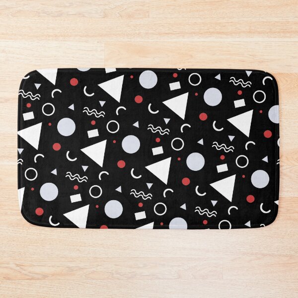 Item preview, Red & White Geometric Shapes Black Unlimited Ornaments Pattern designed and sold by Alchemy-A-La-G.