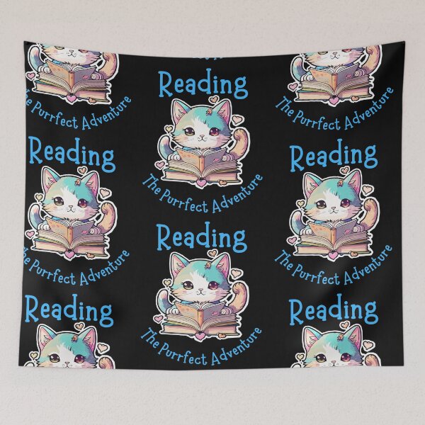 Item preview, Reading The Purrfect Adventure Cat With Book Funny Design designed and sold by EarthArtDesigns.