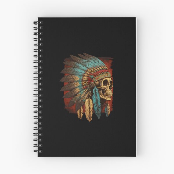 Item preview, Native American Chief Headdress Biker Skull Motorcycle designed and sold by honesttiger.