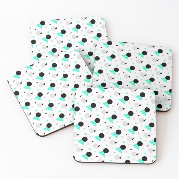 Item preview, Black & Teal Memphis Style White Unlimited Ornaments Pattern designed and sold by Alchemy-A-La-G.