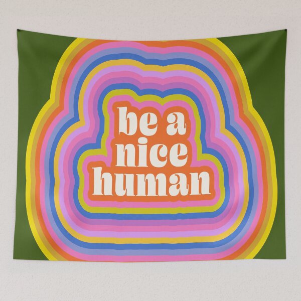 Item preview, Groovy Retro Inspirational Nice Human Quote designed and sold by JuneJournal.