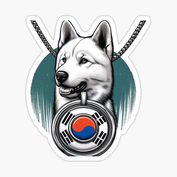 Item preview, Jindo Dog Flag Necklace: Loyalty & Courage designed and sold by PaintMeWorld.