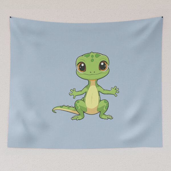 Item preview, cute little Green Gecko Lizard standing designed and sold by Atlantico54.