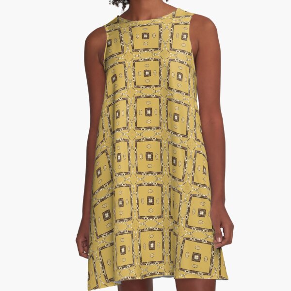 Lichen Log Tan A-Line Dress