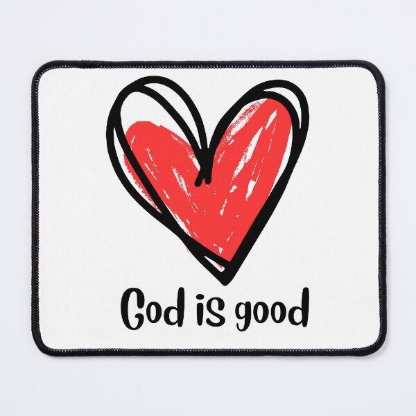 Item preview, Black and red heart with "God is good" designed and sold by skcdesigns123.