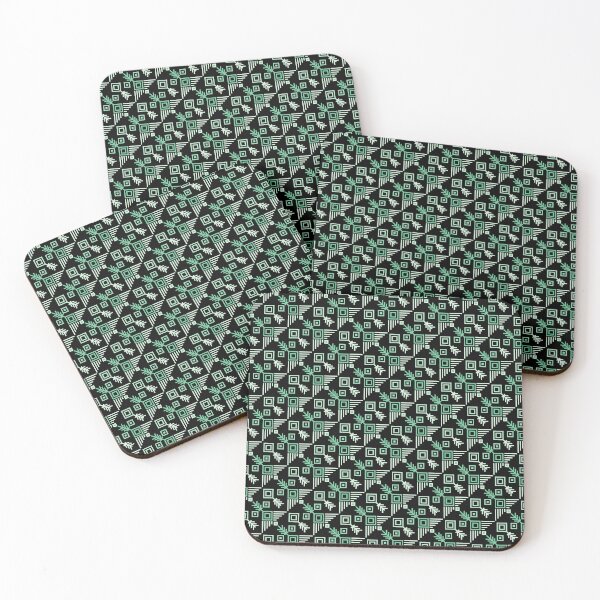 Item preview, Black & Green Songket Squares Lines Forever Seamless Pattern designed and sold by Alchemy-A-La-G.