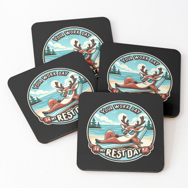 Item preview, Chill Reindeer Beach Day - Your Work Day Is My Rest Day' Summer Tee designed and sold by BlueGoldArt.