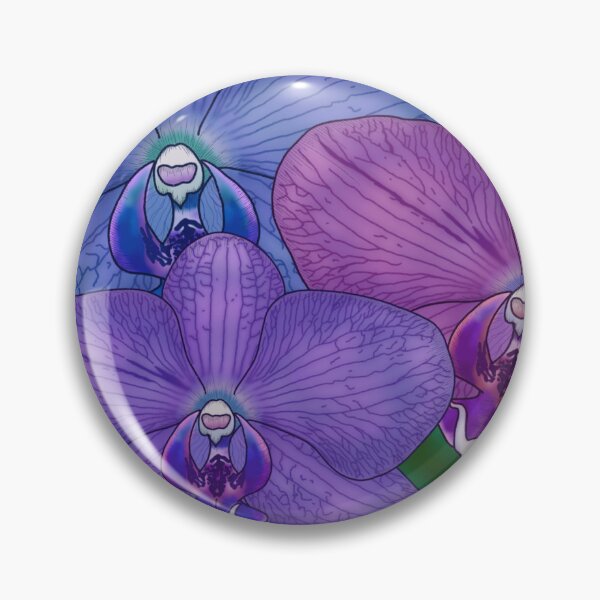 Item preview, Three blue purple orchids flower digital drawing designed and sold by Beardraws18.