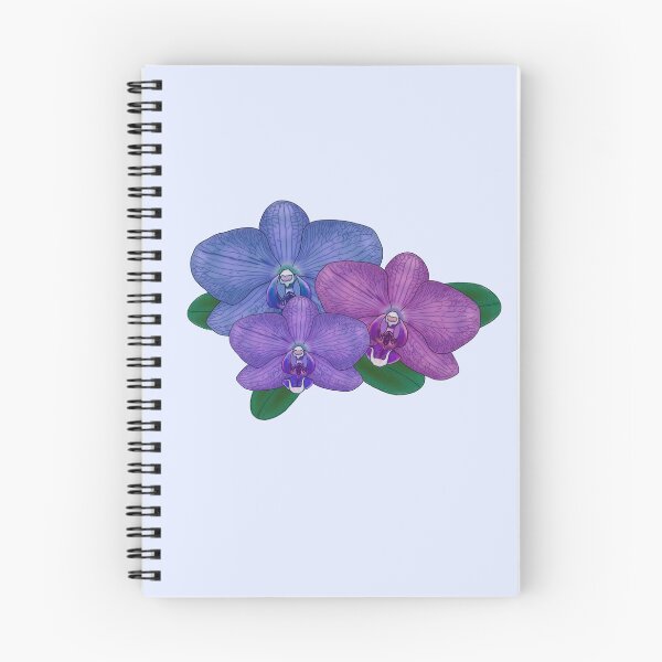 Item preview, Three blue purple orchids flower digital drawing designed and sold by Beardraws18.
