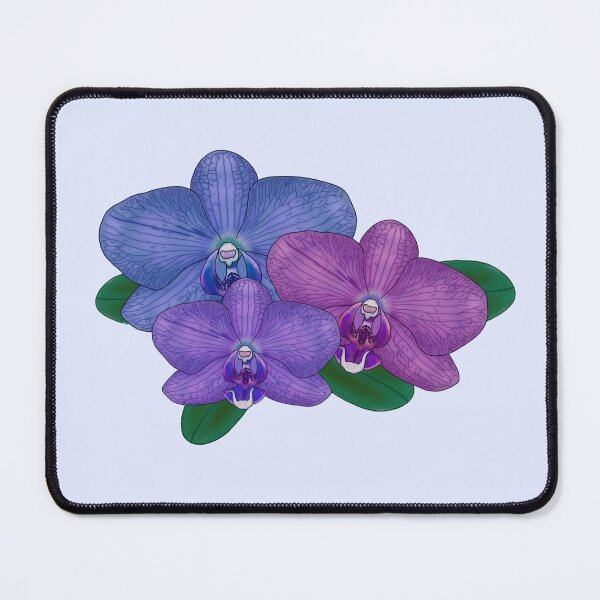 Item preview, Three blue purple orchids flower digital drawing designed and sold by Beardraws18.