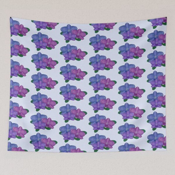 Item preview, Three blue purple orchids flower digital drawing designed and sold by Beardraws18.