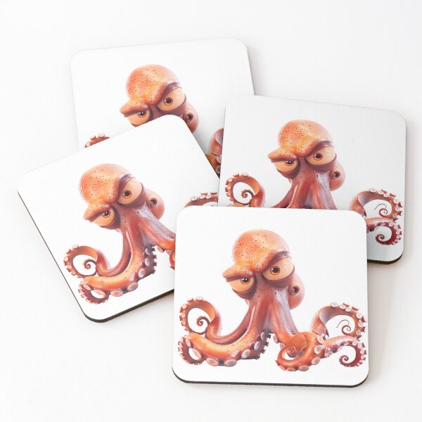 Item preview, Sneaky octopus with narrowed eyes, sly smile, and slinking tentacles. designed and sold by mazur301.