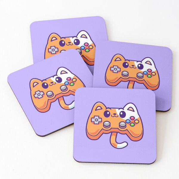 Item preview, Paws and Play: Cute Cat with Gaming Controller designed and sold by hjian8219.