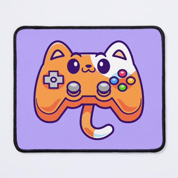 Item preview, Paws and Play: Cute Cat with Gaming Controller designed and sold by hjian8219.