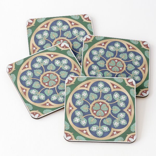 Item preview, Leaf Floral Circle Tile Reproduction designed and sold by MadeByGeeClowes.