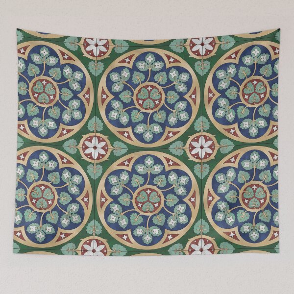 Item preview, Leaf Floral Circle Tile Reproduction designed and sold by MadeByGeeClowes.