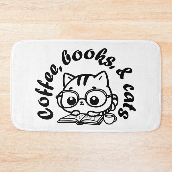 Item preview, Cute Coffee, books, & cats Kitten with glasses designed and sold by Elvin Dantes.