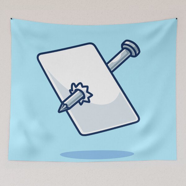 Item preview, Pierce the Message: Nail-Stabbed Paper Cartoon Vector Icon designed and sold by hjian8219.