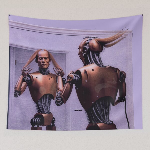 Item preview, Robot Checking Out a New Hair Style - dePace' designed and sold by mrpropcake.