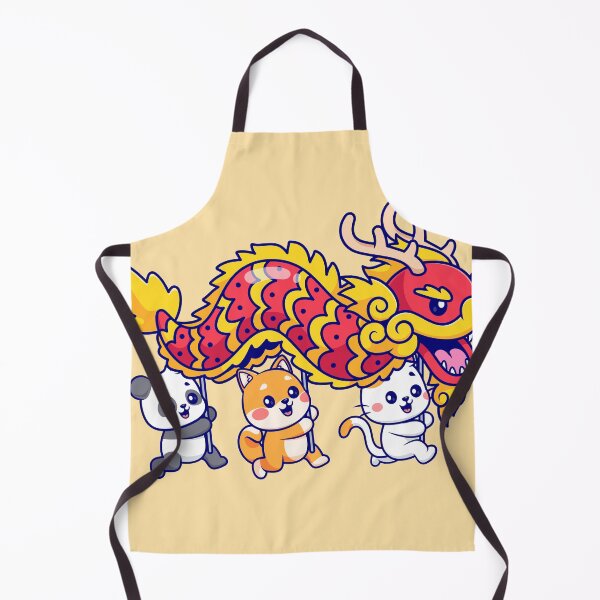 Item preview, Harmony Parade: Cute Panda, Shiba Inu, Dog, Cat Bring Chinese Dragon Barongsai Cartoon Vector Icon" designed and sold by hjian8219.