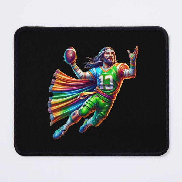 Item preview, Energetic Savior: Animated Jesus in American Football Action designed and sold by BlueGoldArt.