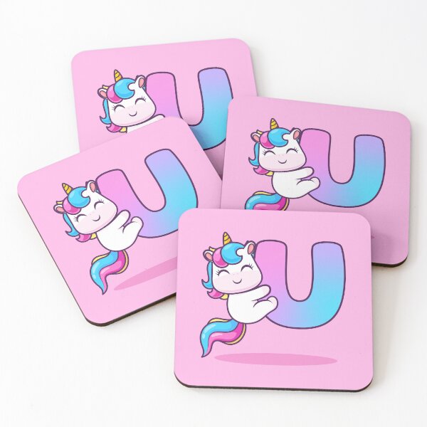 Item preview, Unicorn's ABC Adventure: Cute Unicorn Hanging on 'U' Alphabet Cartoon Vector Icon designed and sold by hjian8219.