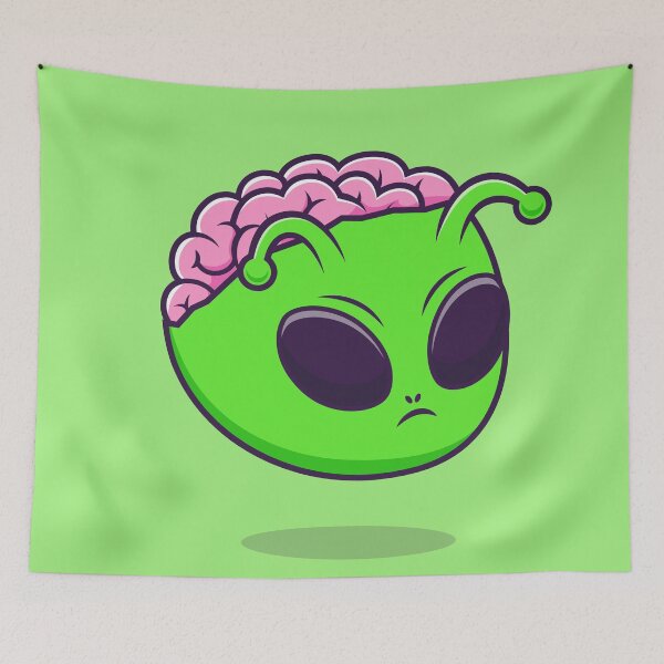 Item preview, Alien Intellect: Cute Alien Brain Cartoon Vector Icon designed and sold by hjian8219.