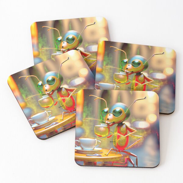 Item preview, Whimsical Ant Drinking Coffee at a Local Cafe - dePace' designed and sold by mrpropcake.